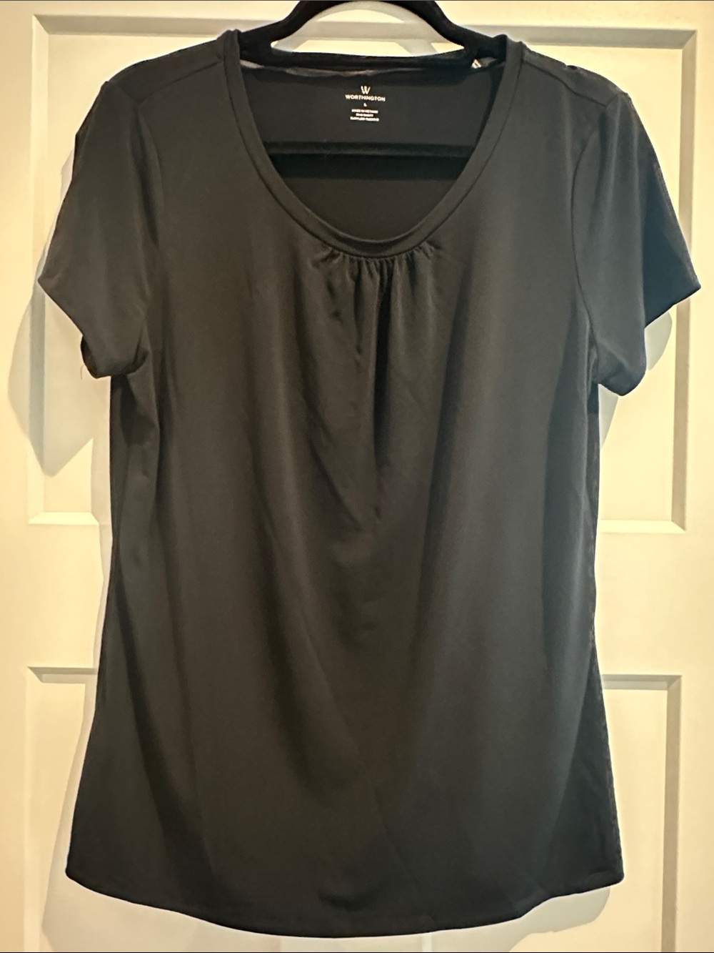 Worthington Black Scoop Neck Short Sleeve Tee